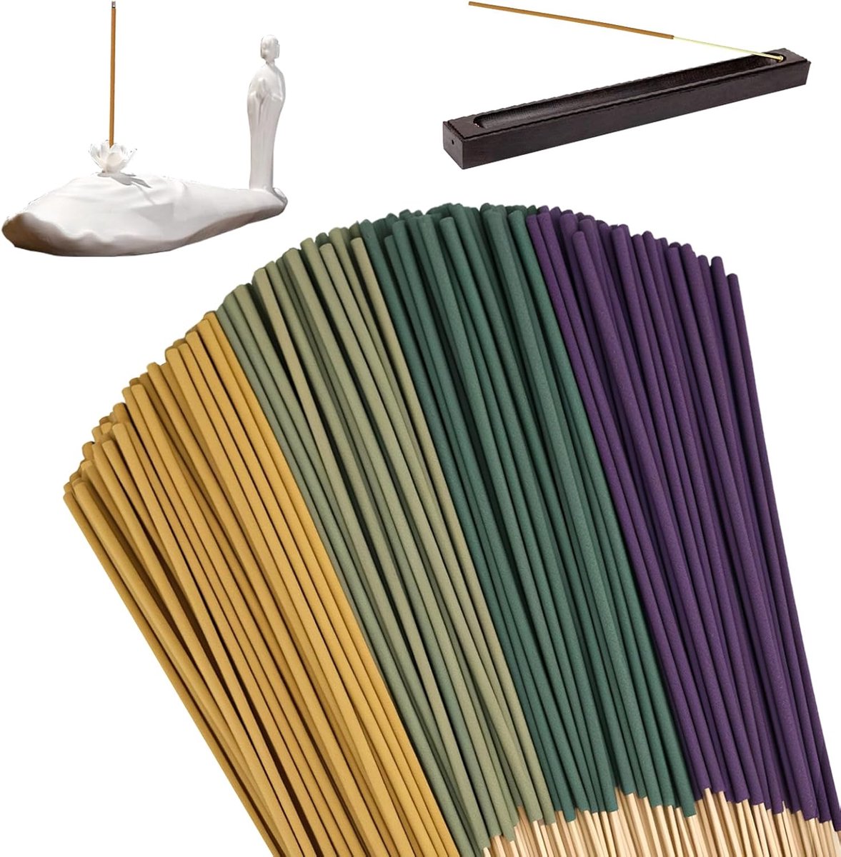 Wierookstokjes 100% natuurlijk - 200 stuks met lavendel, munt, peer en salie - ideaal voor meditatie - ShopVlot