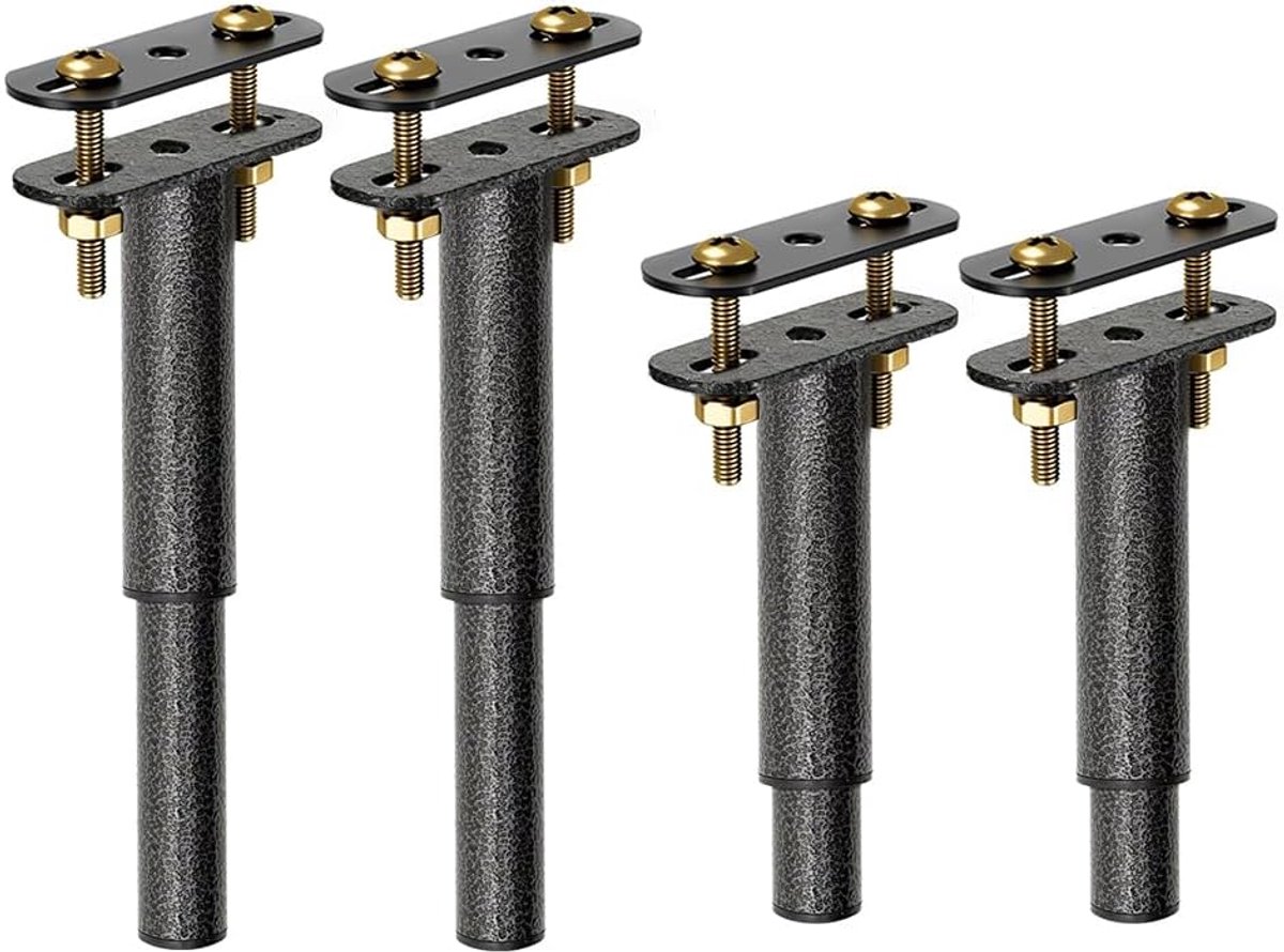 Meubelpoten verstelbaar 15-25cm - metaal matgrijs - geschikt voor diverse meubels - perfect voor ongelijke vloeren - ShopVlot