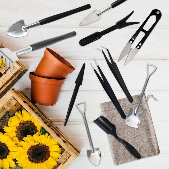 12-delige plantenverzorgingsset met opbergtas - Handig gereedschap voor binnenplanten van Merkloos	 — afbeelding 2
