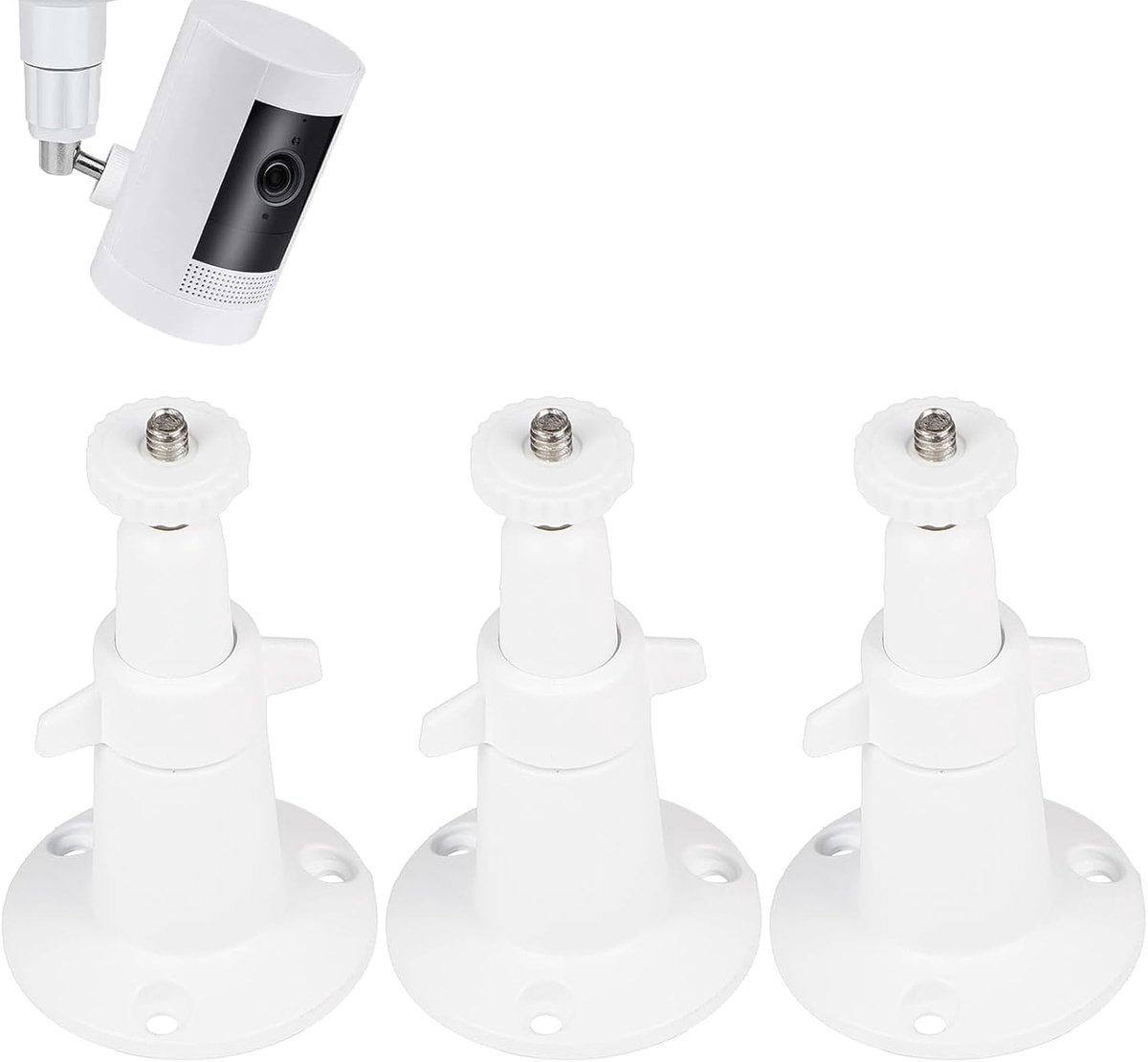 Camera muurbeugel 3-pack - witte aluminium - 360° draaibaar - ideaal voor binnen/buiten - ShopVlot
