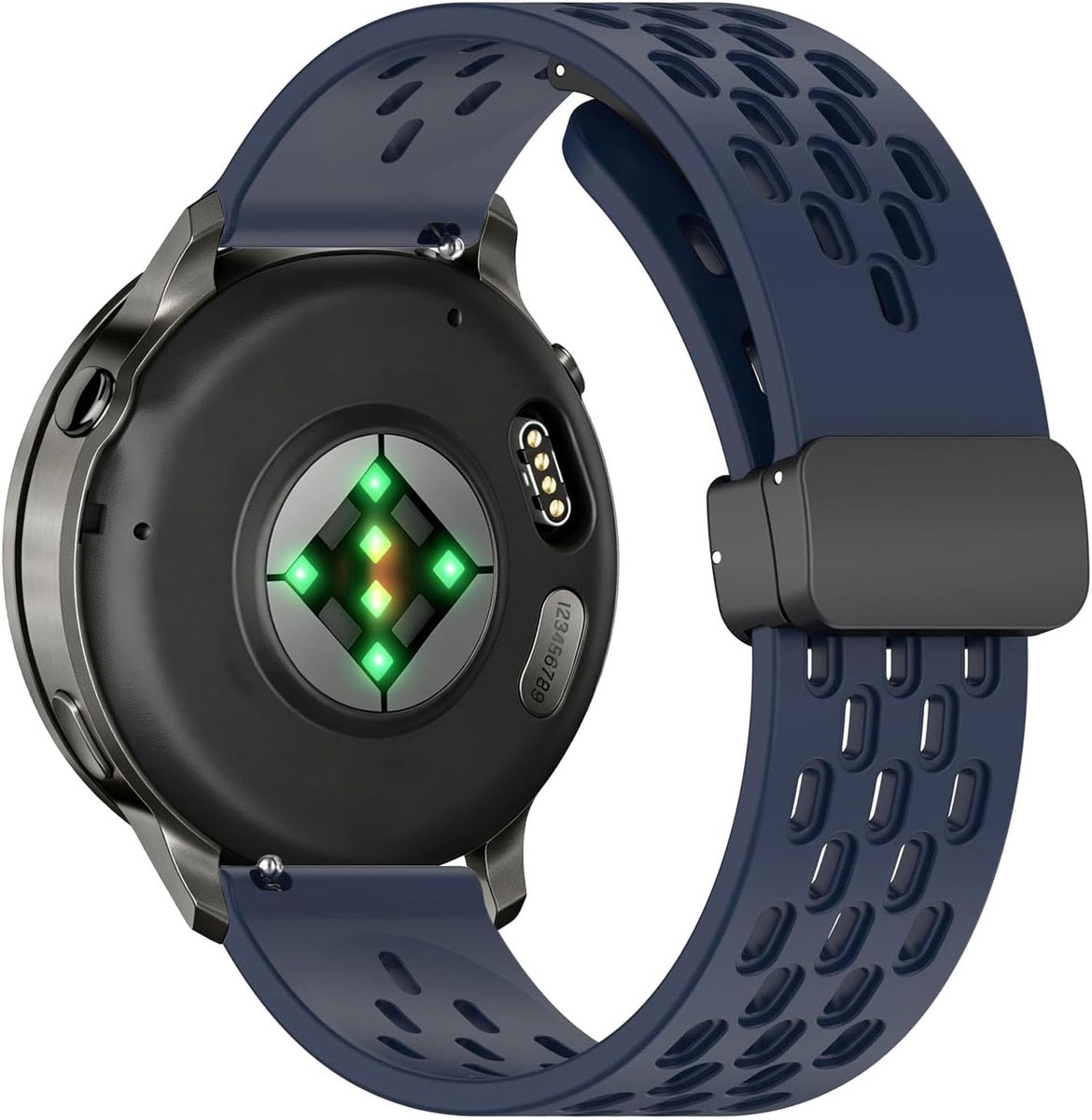 Siliconen Horlogeband 22mm - Donkerblauw - Magnetische Sluiting - Ideaal voor Sport - ShopVlot