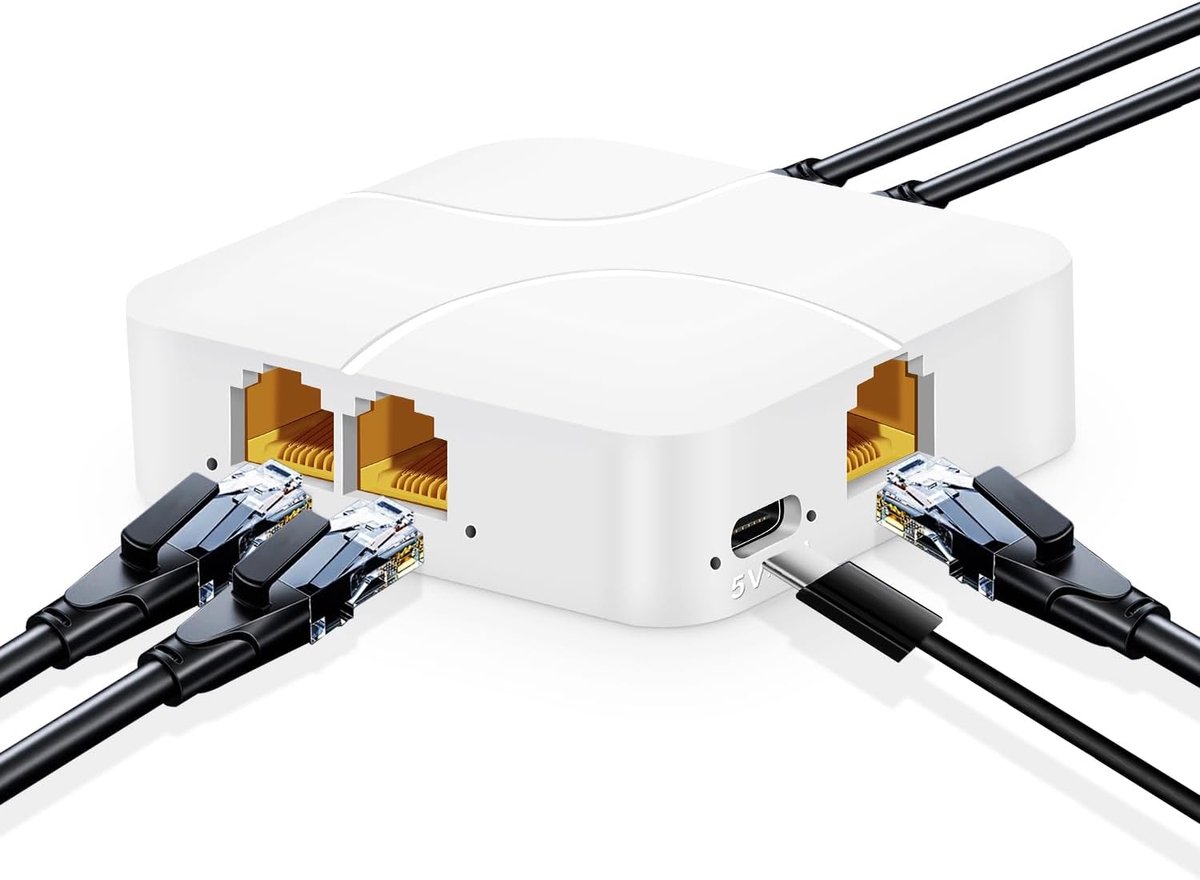 Gigabit Ethernet Splitter - Netwerk Hub RJ45 - Internet Delen - 1 In 4 Uit Poorten
