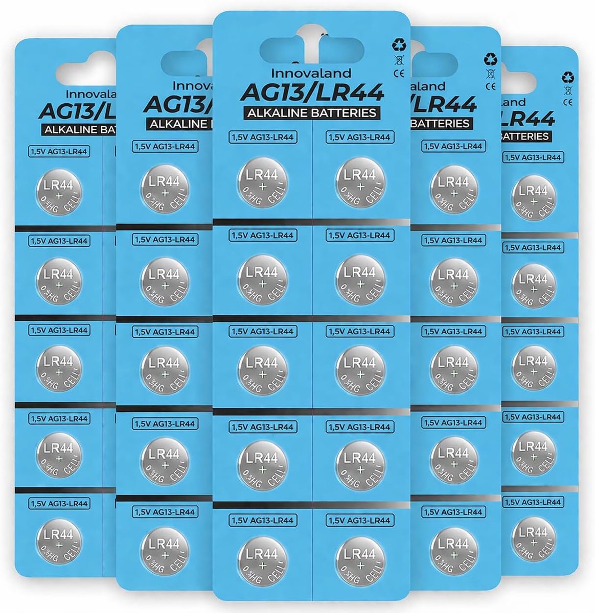 LR44 batterij 50 stuks - knoopcelbatterijen 1,5V - betrouwbare prestaties - ideaal voor horloges - ShopVlot