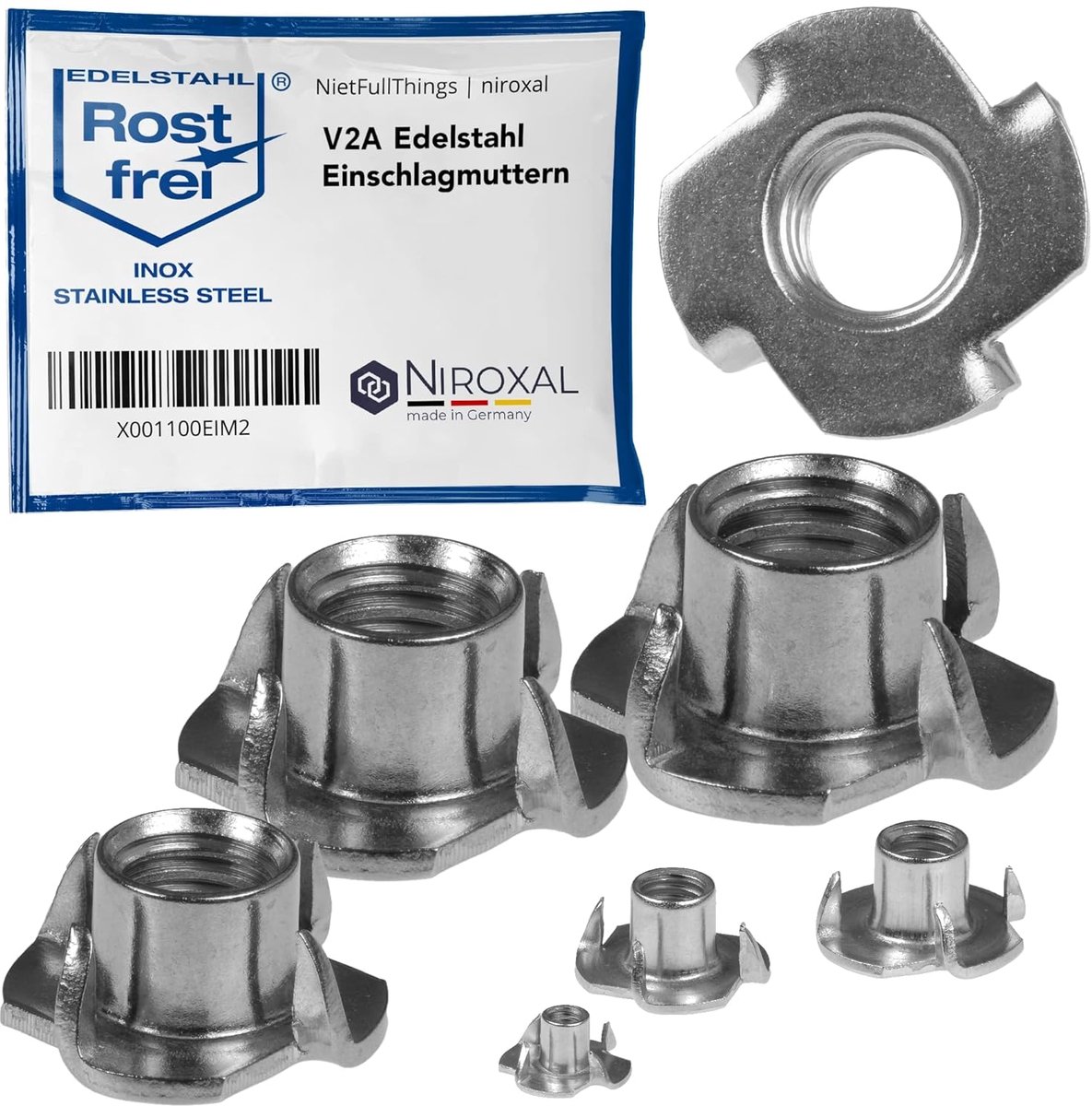 Draadinsert M10 - RVS V2A (A2) - Pack van 10 - Voor stevige verbindingen - ShopVlot