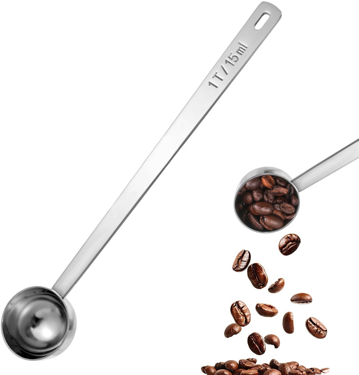 Solidchoice - 15ml RVS Maatlepel voor Koffie met Lange Handgreep