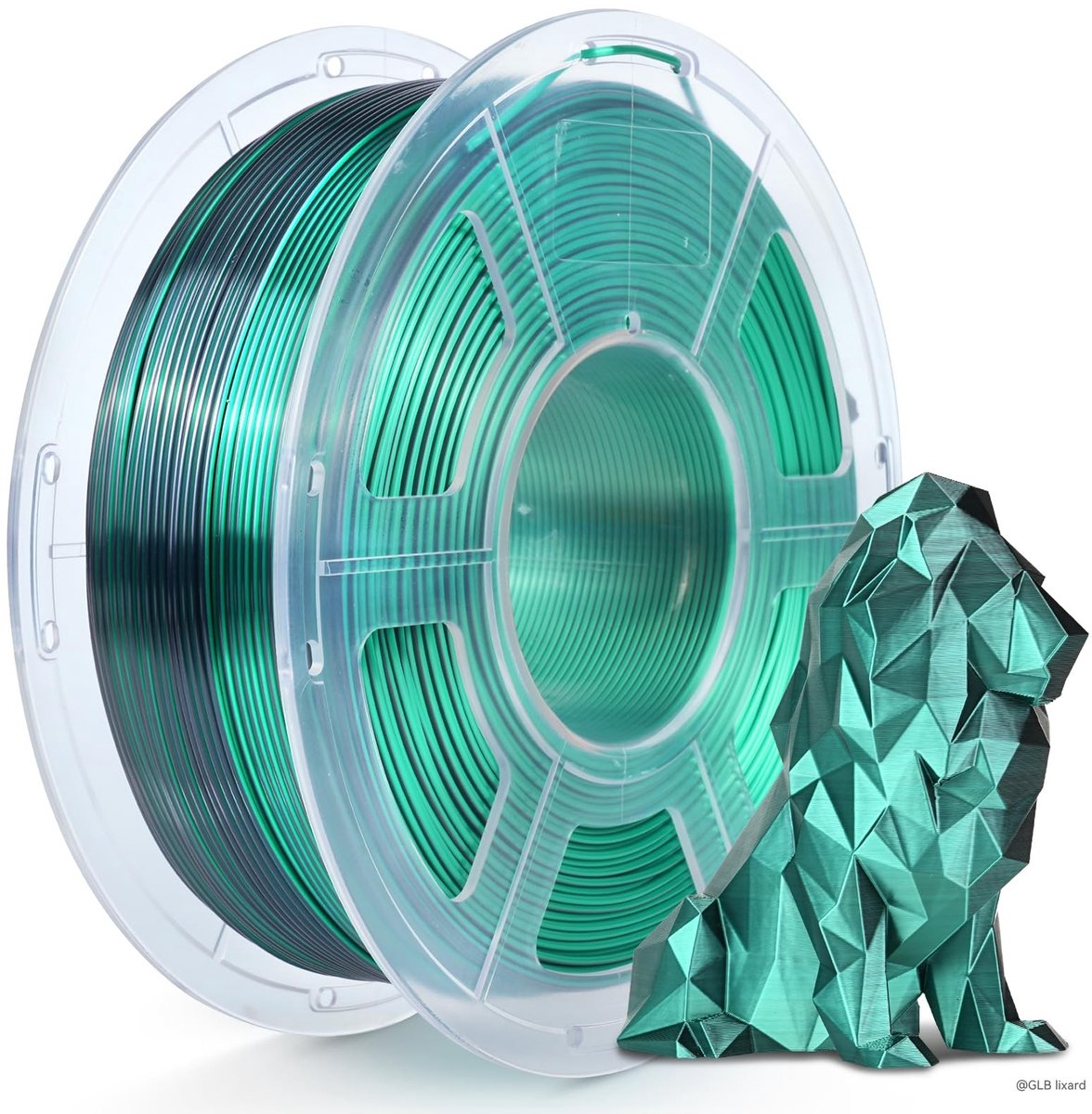 Solidchoice - 1kg Silk PLA 3D Printer Filament in Zwart-Groen