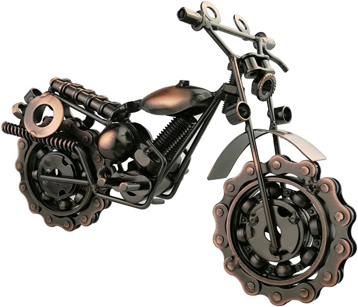 Motorcycle model retro - koperkleurig - kunstzinnig ijzer - perfect voor motorrijders - ShopVlot