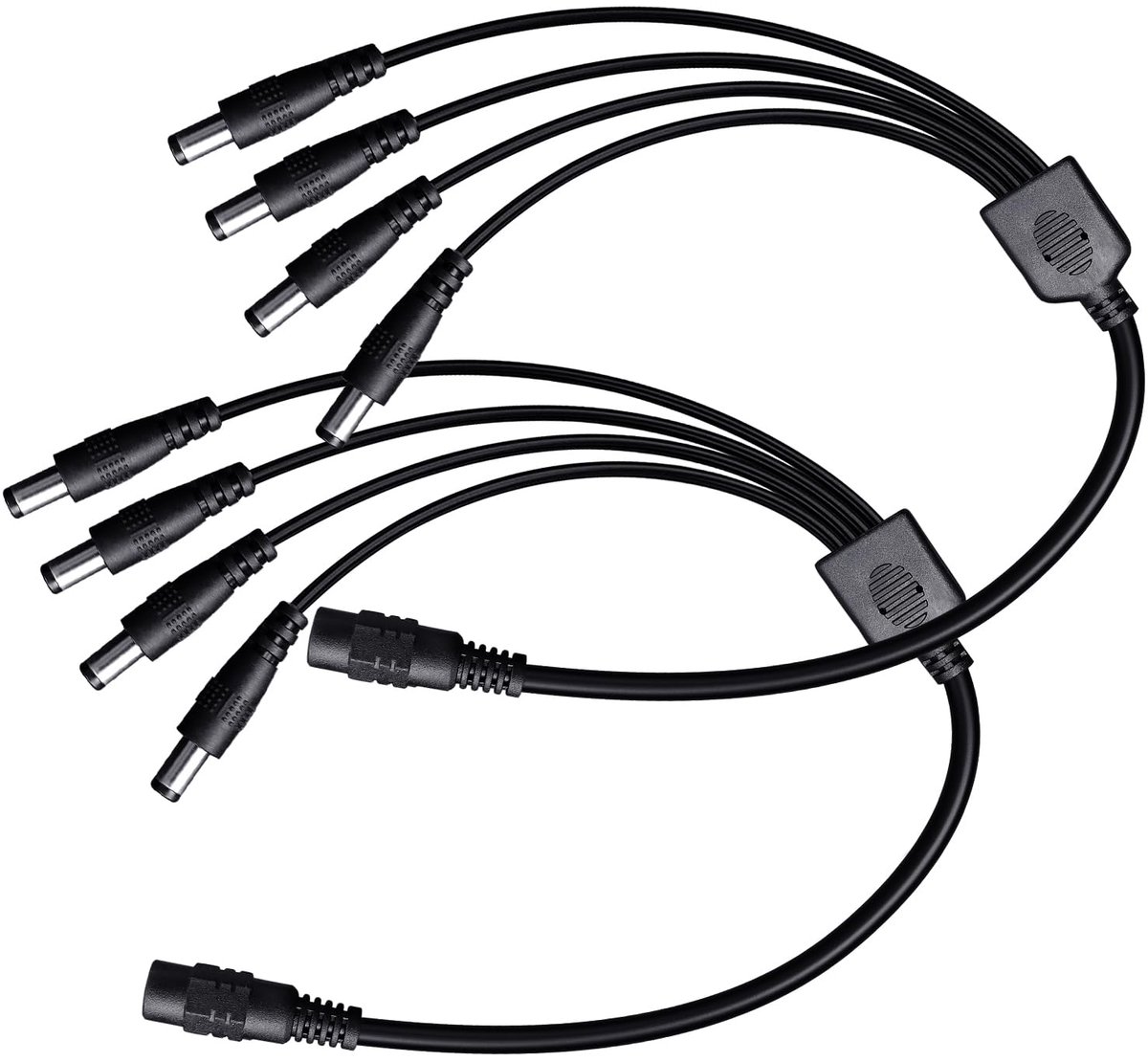 2pcs DC Power Splitter Cable, 1 Female to 4 Male, 5.5mm x 2.1mm, 1-4 Way DC Power Output, Y Adapter Cable for - ShopVlot