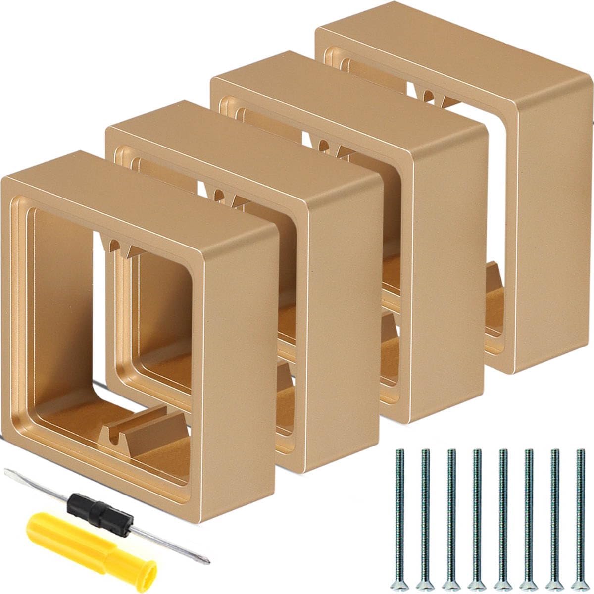 30mm Square Spacer 2 Pack 1.18IN/30MM Single Socket Spacer 1 Gang Surface Box Square Spacer Frame Golden Plate Single - ShopVlot