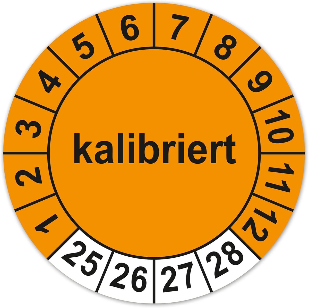 Testlabels gekalibreerd 2025-2028 - zelfklevende vinylfolie - waterdicht - voor meetinstrumenten - ShopVlot