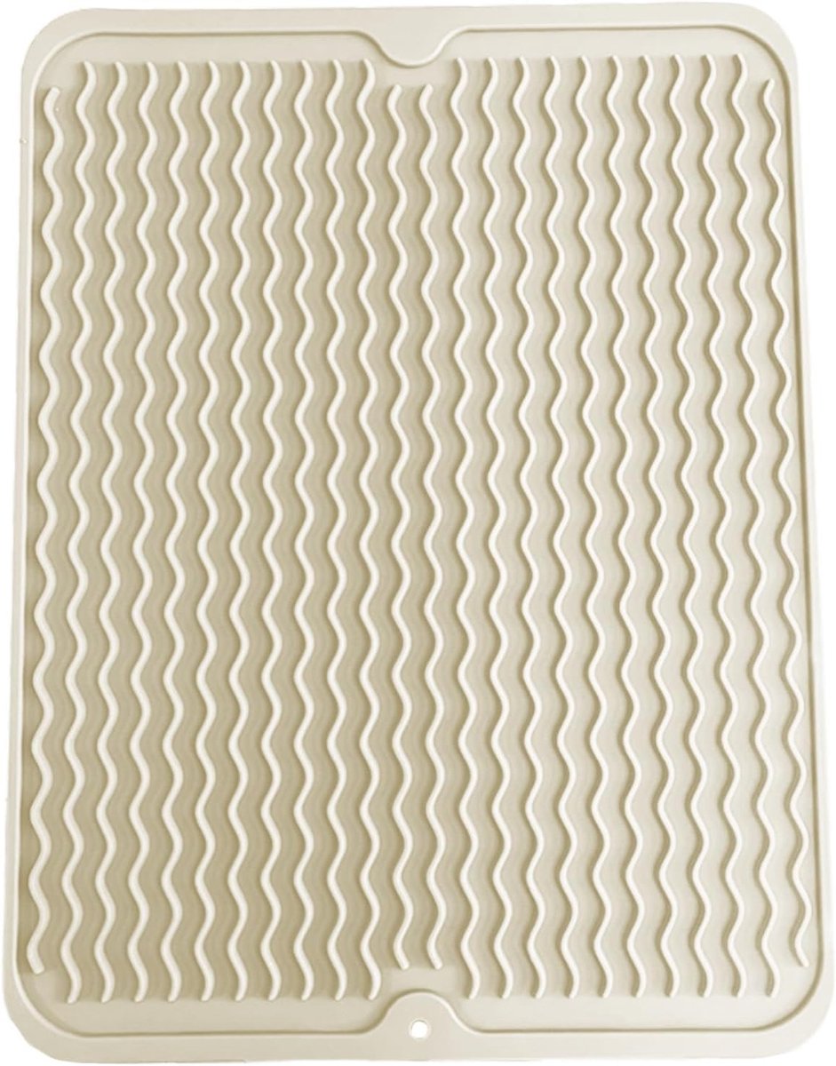 Siliconen Afdruipmat - Crèmewit - 40 x 30 cm - Hittebestendig en Antislip - Voor Keuken en Gootsteen