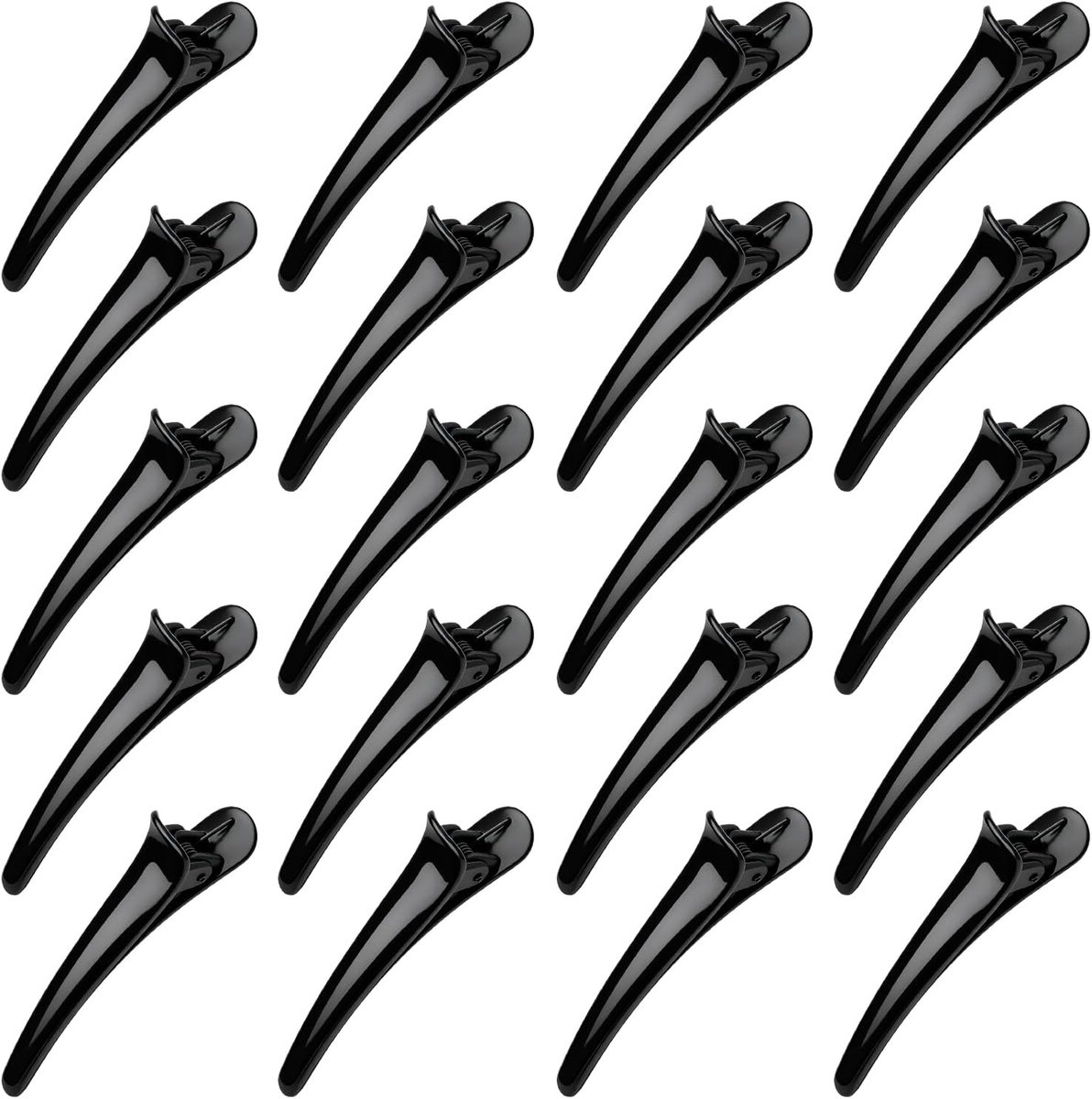 Haarsectieklemmen 20 stuks - 7,6 cm zwart plastic - glanzende afwerking - ideaal voor kapsels - ShopVlot