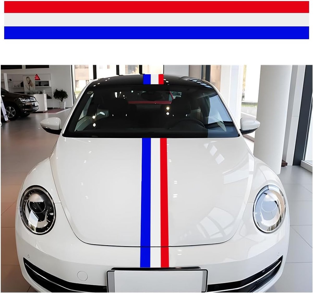 Autostickers reflecterende strepen - 3 kleurige banden - PVC materiaal - duurzame decoratie voor auto - ShopVlot