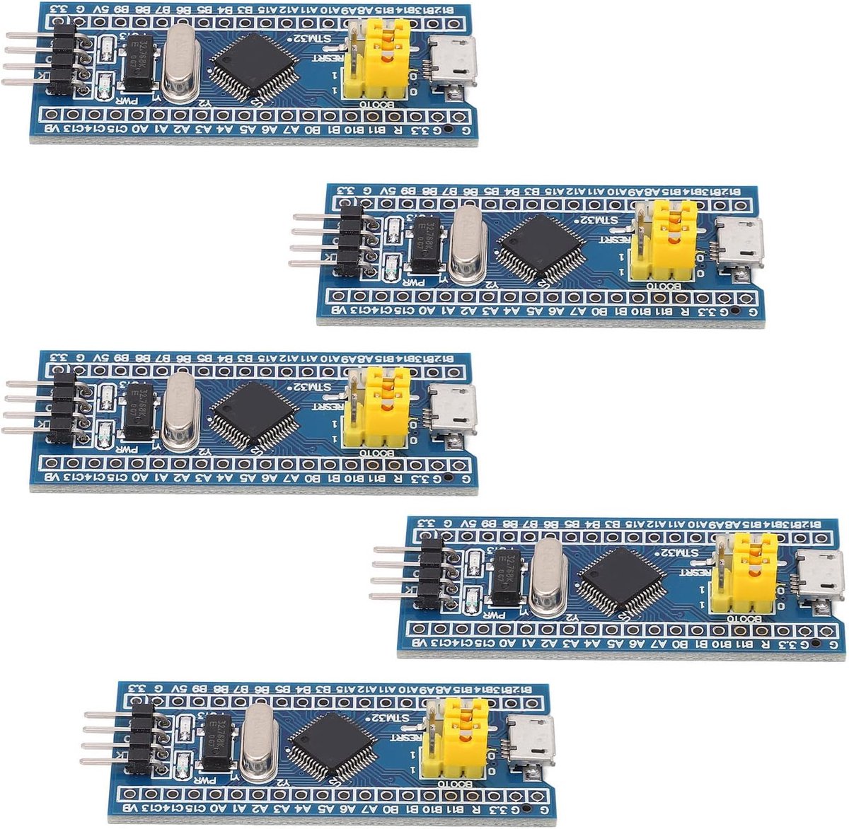SnelShoppen - 5 Stuks STM32F103C8T6 Minimum Systeem Ontwikkelbord Module, 40 Pin Kern Leer Module, Micro USB Systeemkaart voor Circuitontwerp en Commu