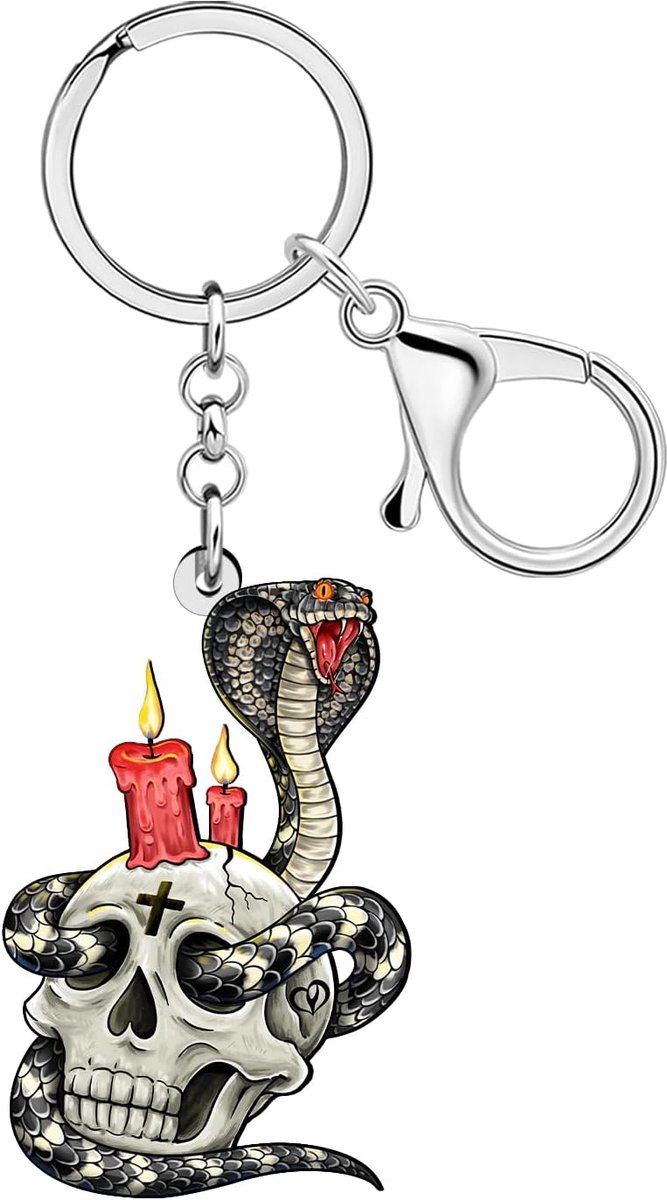 Sleutelhanger Snake Skull - Acryl - Spookachtig design - Perfect voor Halloween - ShopVlot