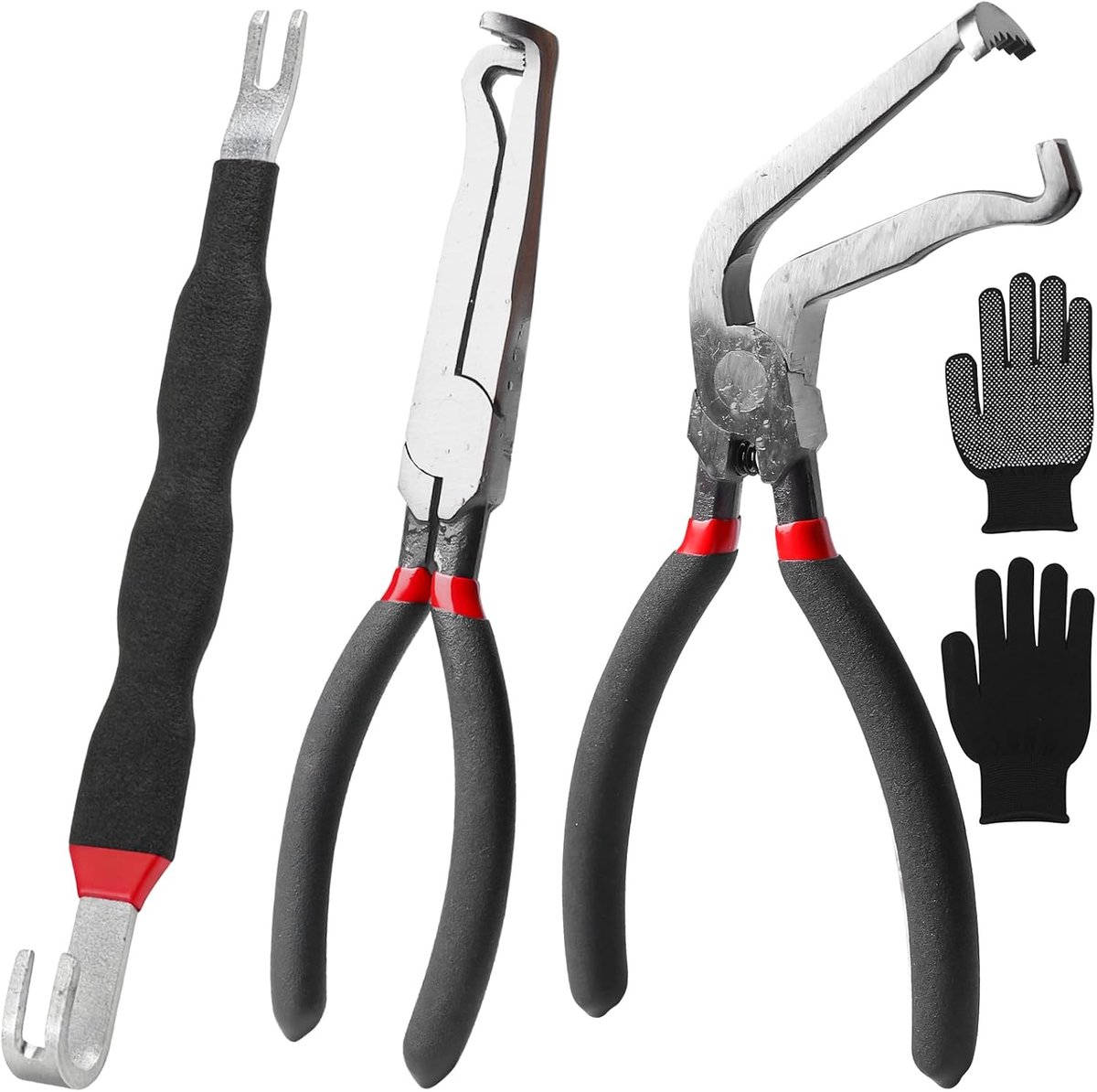 Elektrische scheidingstang 210 mm - set van 3 - zwart-rood - duurzame kabeltang voor doe-het-zelvers - ShopVlot