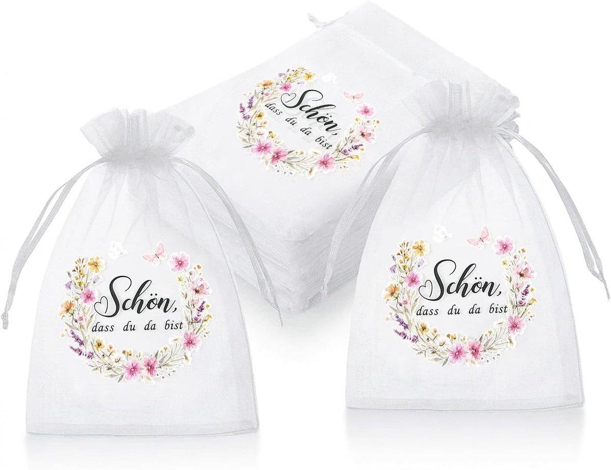Organza zakjes 10x15cm - 30 stuks - witte cadeauzakjes met trekkoord - perfect voor bruiloft en verjaardagen - ShopVlot