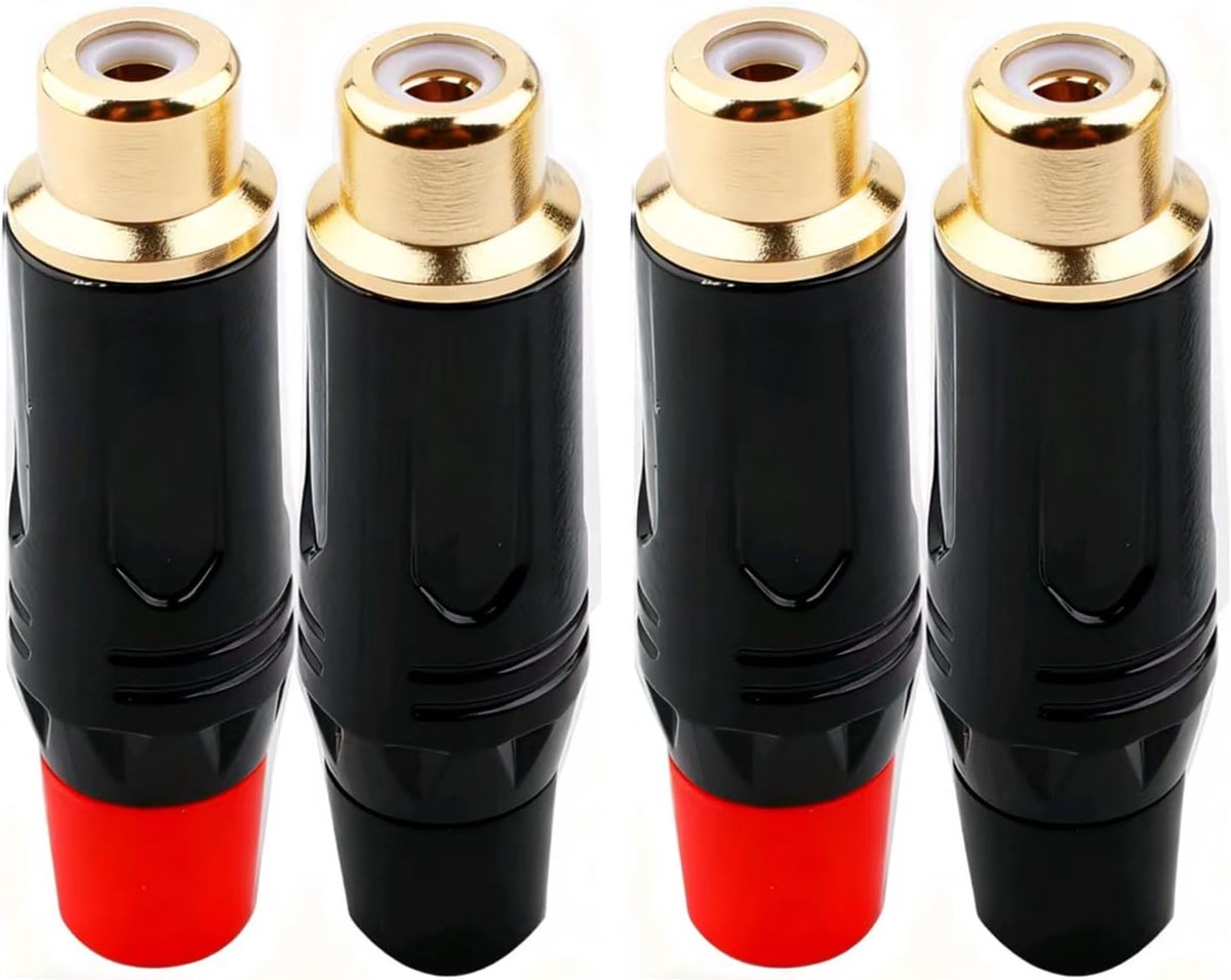 RCA connectoren 4pcs - goudgeplateerd - hoge kwaliteit - voor multimedia en CCTV apparaten - ShopVlot