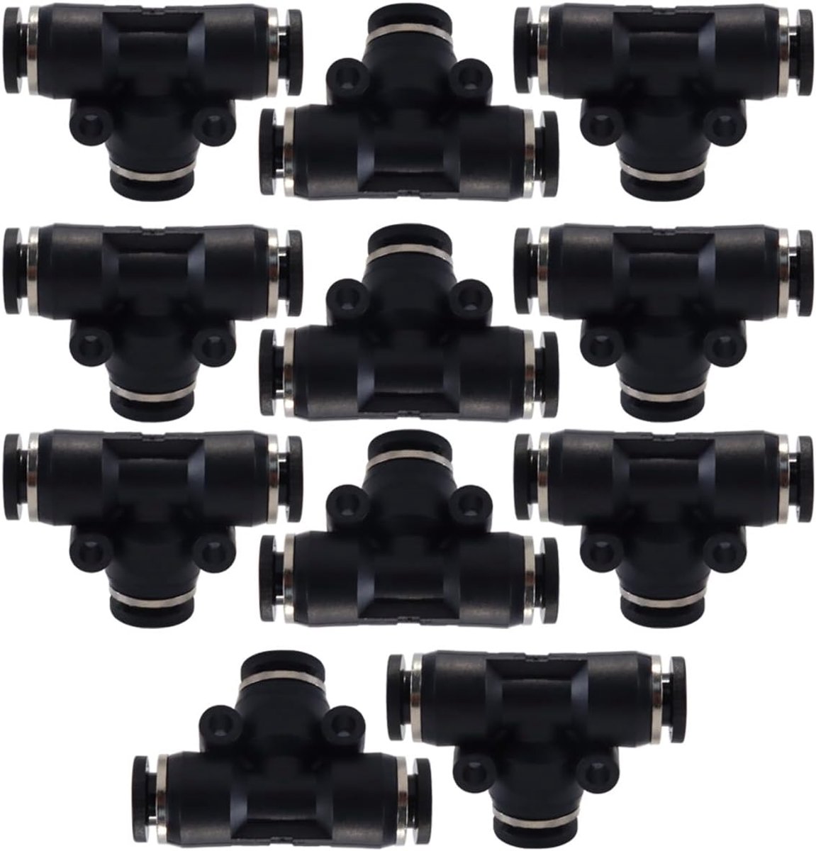 Pneumatisch T-stuk 1/4 inch OD - Universele compatibiliteit - Eenvoudige snelaansluiting - Voor persluchtgereedschap - ShopVlot