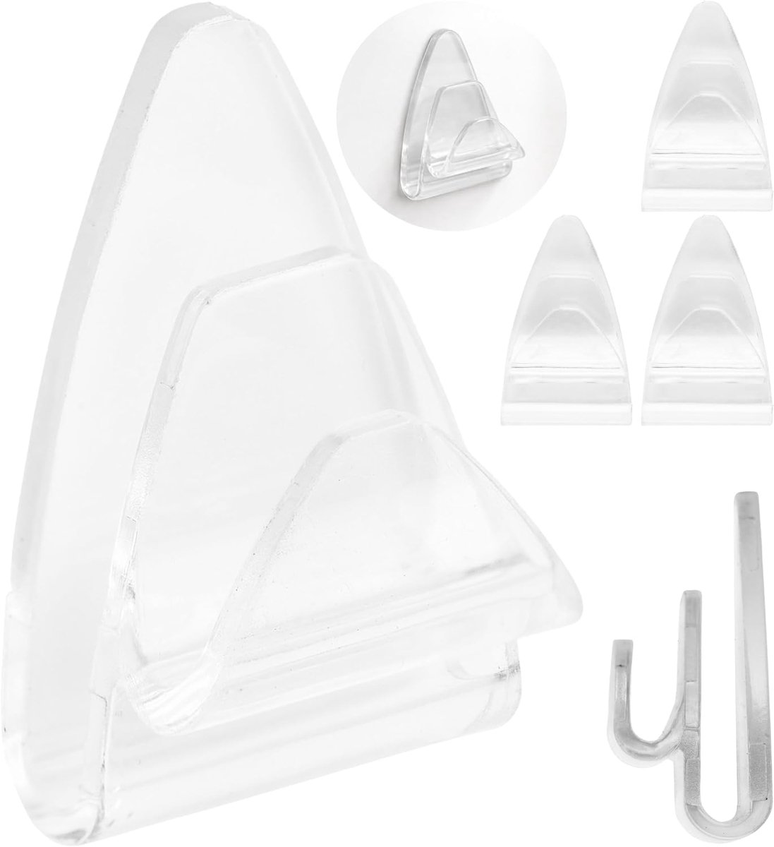 Adhesive haken 4 stuks - transparante kunststof haken - 500 g draagcapaciteit - ideaal voor raamdecoratie - ShopVlot