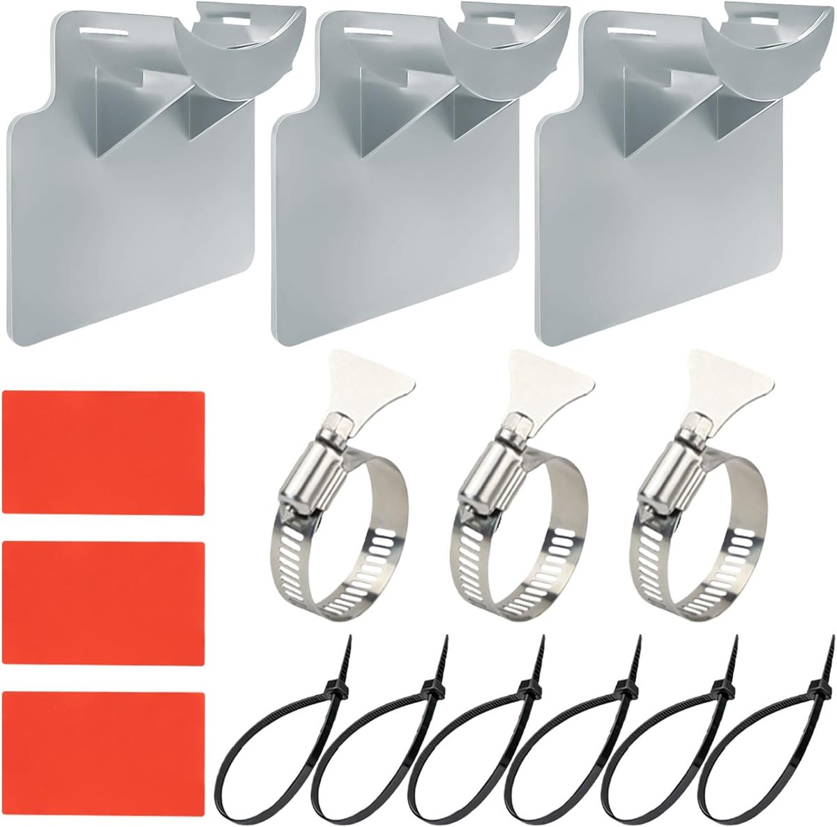Poolslanghouder 3 stuks - ABS en RVS - geschikt voor slangen van 21 tot 38mm - voor stabiele bevestiging - ShopVlot
