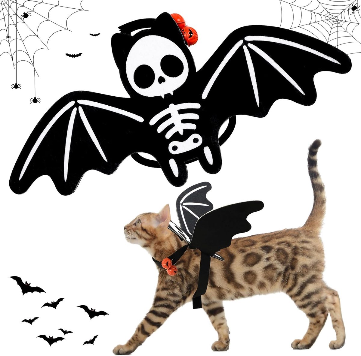 Huisdier Halloween Kostuum - Schattige Bat Wings - Kleine Katten en Honden - Unieke Cosplay Outfit - ShopVlot