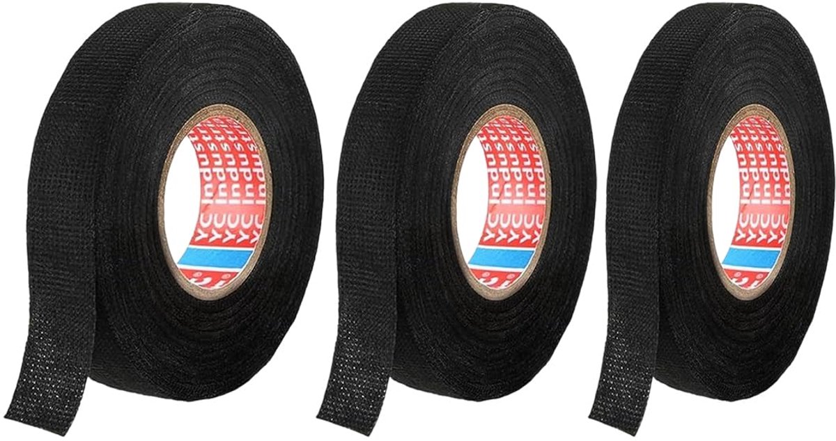 Auto tape pack 3 stuks - verschillende maten - sterke stof - ideaal voor isolatie en bundelen van kabels - ShopVlot