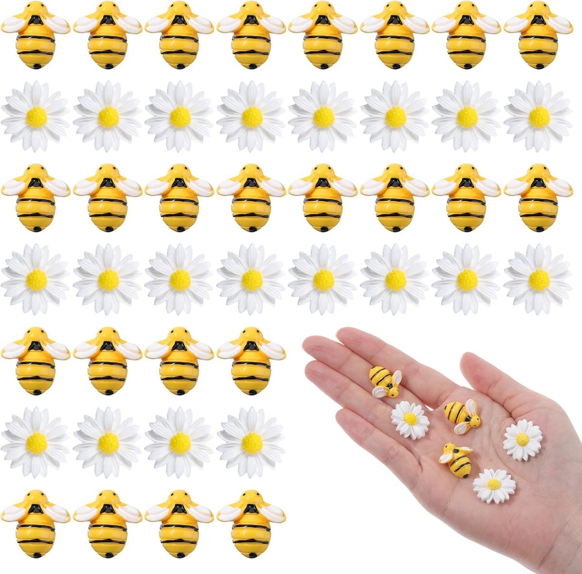 Resin decoratie bloemen en bijen - 50 stuks - kleurrijke accessoires - perfect voor DIY projecten - ShopVlot