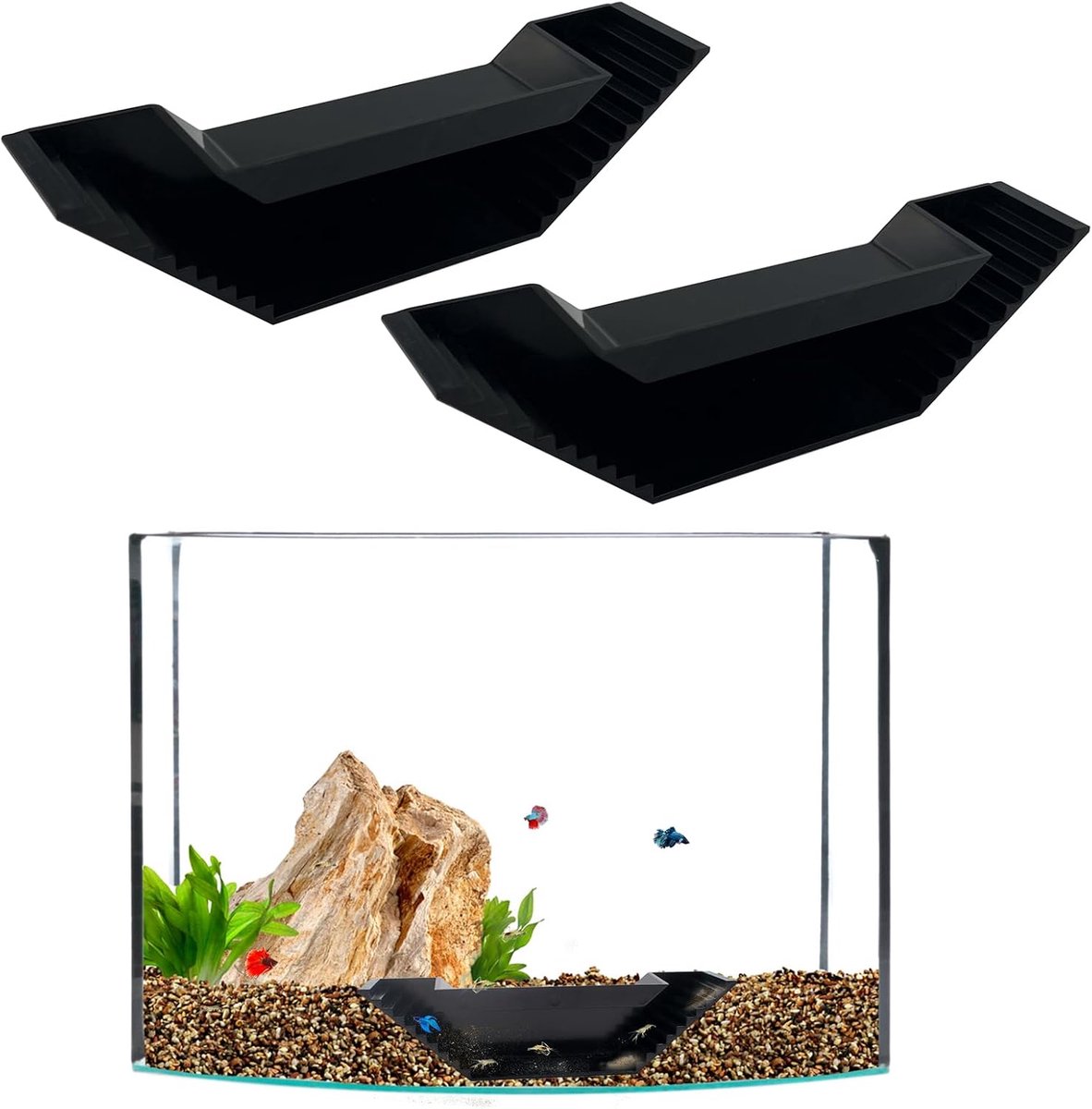 2pcs Aquarium Underground Tunnels Fish Cavities Shrimp Hide Fish Tunnel Shrimp Breeding Cave for Small Fish, Cherry - ShopVlot