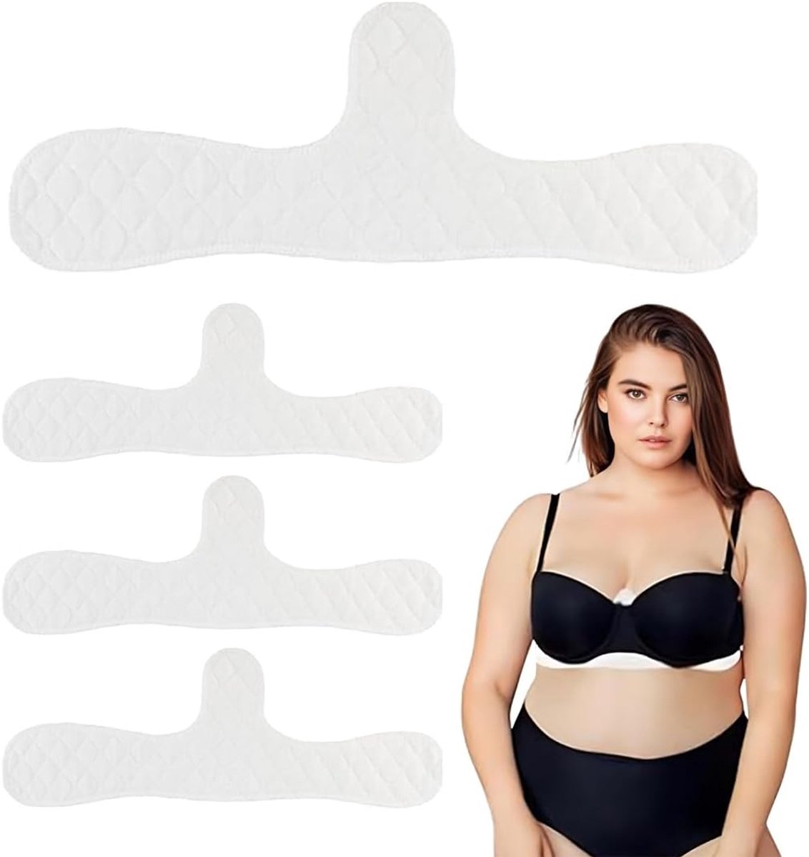 YUZNA Pack of 3 Reusable Antiperspiration Bra Inserts, Washable Breast Sweat Absorbing Pads, Breathable for Women - ShopVlot