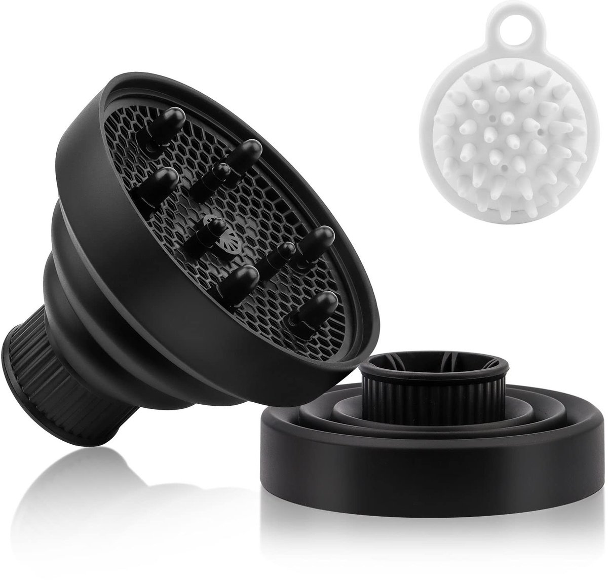 Solidchoice - Haar Diffuser Opzetstuk voor Föhn met Hoofdhuid Massageborstel