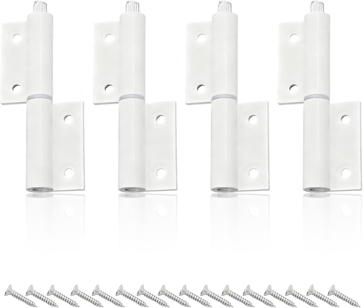 PARFCO 4 pairs of window hinges, folding aluminium door ties for wooden doors in white, door hinge with 16 screws, for - ShopVlot
