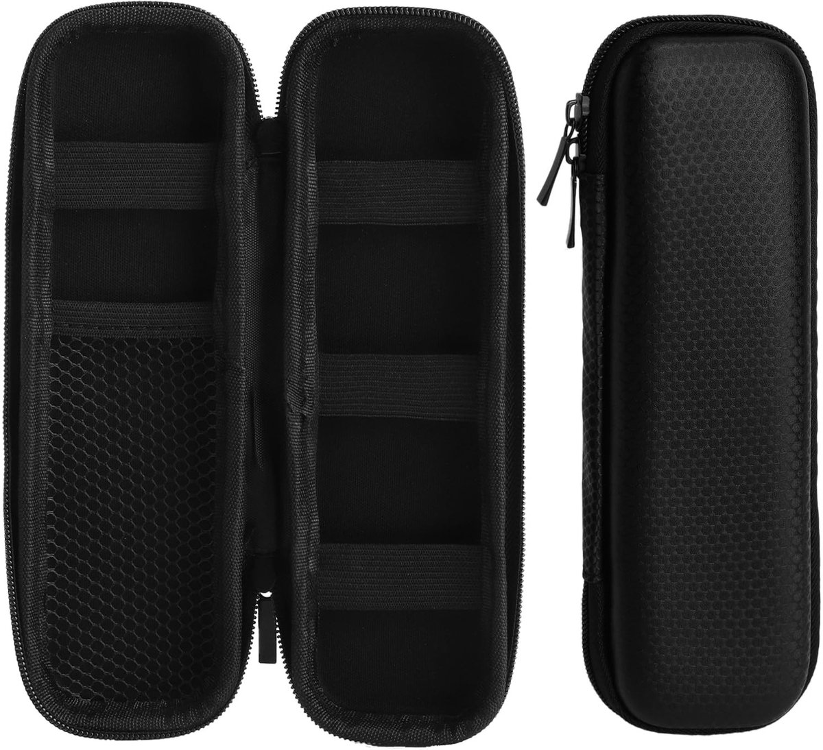 Dailygoods - Eva-etui voor volwassenen, harde schaal, stoot- en waterdicht, 8 pennen + accessoires, organizer-etui met vakken voor kantoor, school, universiteit en reizen, zwart