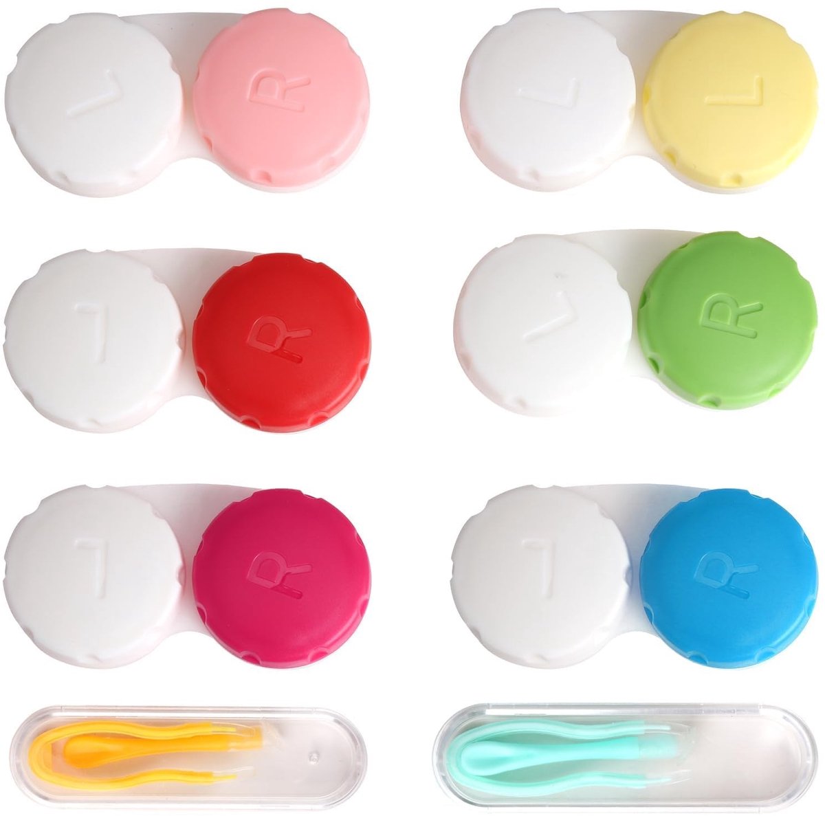 Dailygoods- Contactlenzenverwijderaar Set van 2 - Contactlenzenhouders - Lekvrij - Hygiëne - Comfort - 6 Stuks - Contactlenshouder