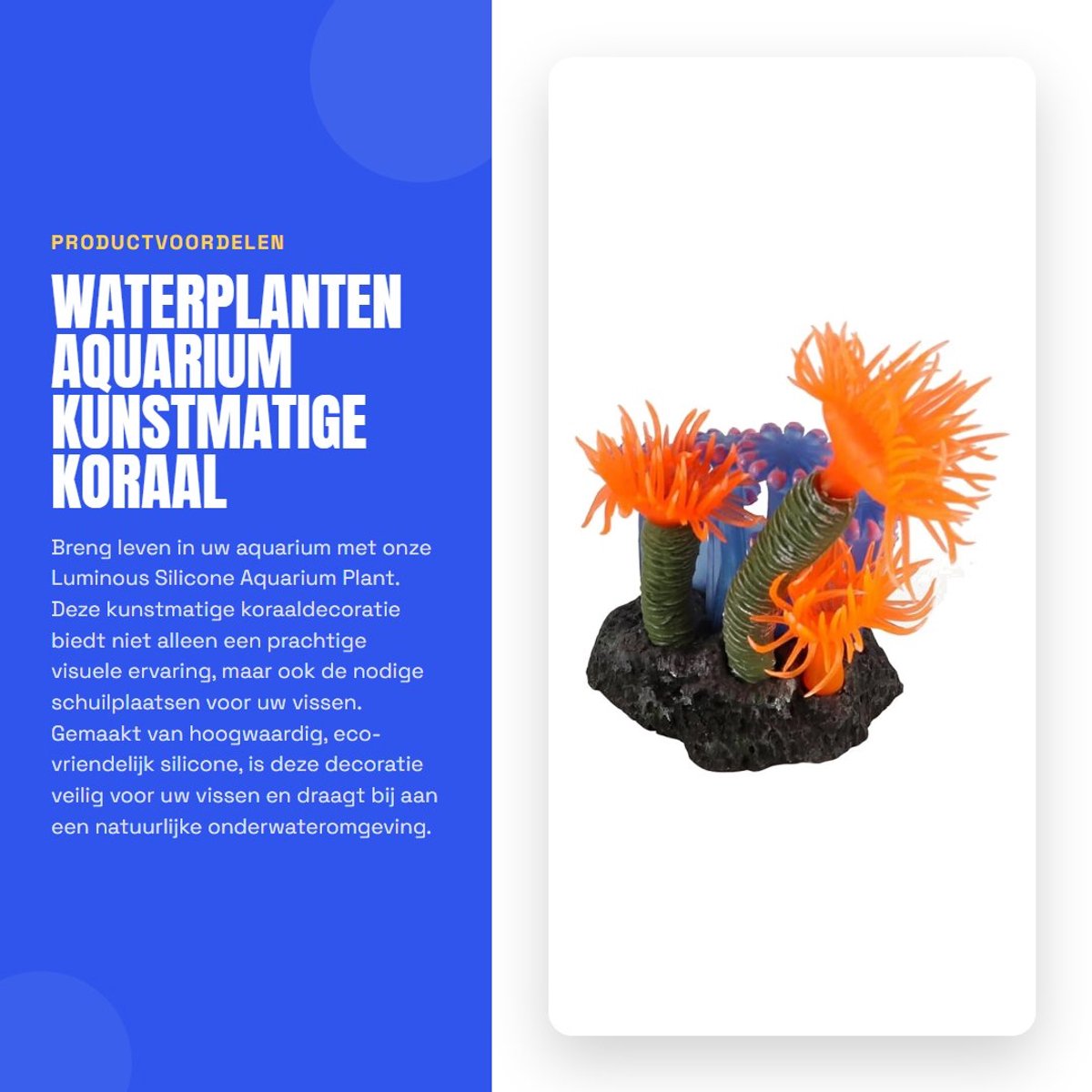 Dailygoods- Waterplanten Kunstmatig - Decoratie Aquarium - Siliconen Planten - Hoge Simulatie - Natuurlijke Uiterlijk - Afmetingen 6x5x8 cm - Aquariumdecoratie