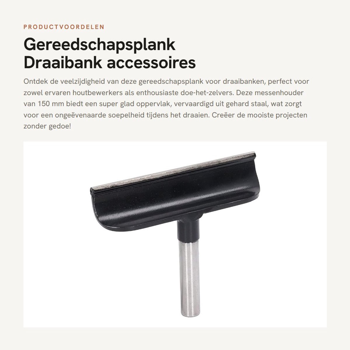 Dailygoods- Gereedschapsplank Slijtvast - Gereedschapshouder - Draaibank - Messenhouder 150 mm - Hoogwaardig Roestvrij Staal - Glad Oppervlak