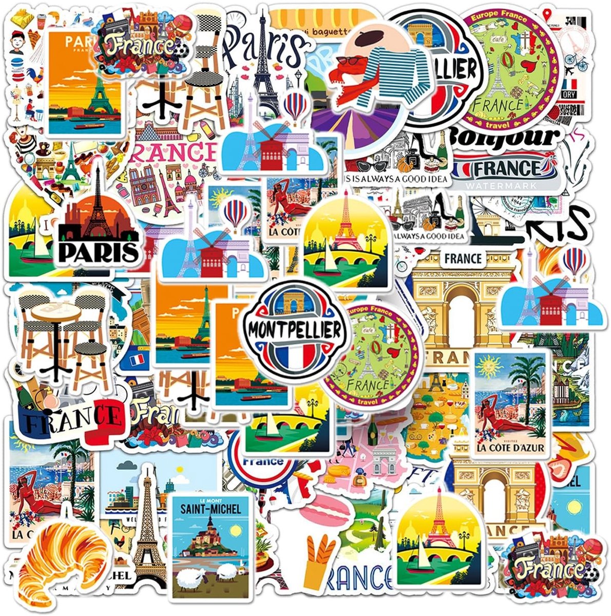 Dailygoods- Stickers 100 Stuks - Waterdichte Stickers - Veelkleurige Stickers - Decoratie Voor Waterbekers - Notitieboekjes - Handrekeningen - Decoratiestickers