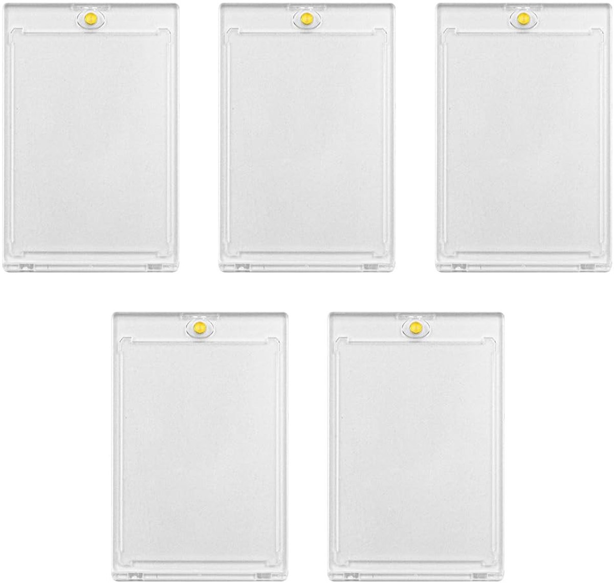 Dailygoods- Kaarthouder magnetisch - Opbergdoos - Beschermend - Transparant - 5 stuks - UV-bescherming - Scharnier sluiting