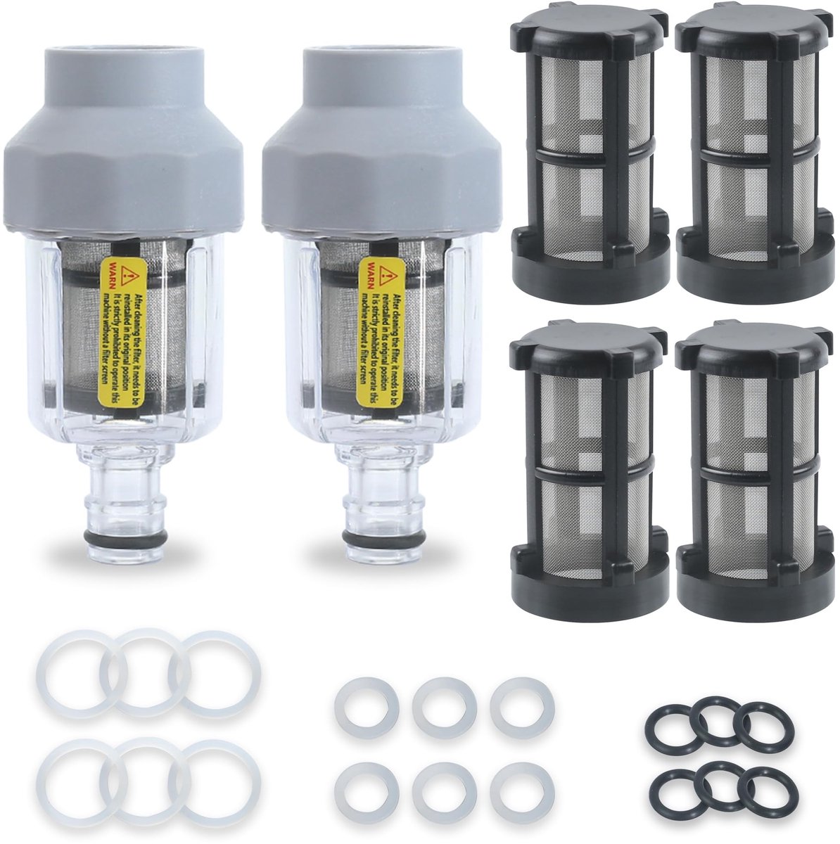 Dailygoods- Waterfilter 2-Pack - Inline Sedimentfilter - Zeeffilter voor Tuinslang - Geschikt voor Buitenkranen - Roestvrijstalen Zeef - Bescherming tegen Verstoppingen