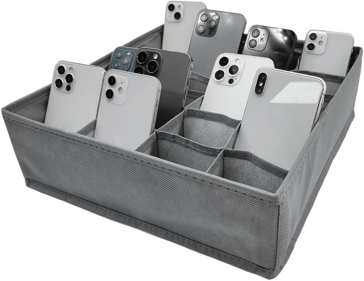 Dailygoods- Opbergdoos multifunctioneel - Opbergdoos met vakjes - Organizer voor kantoor - Organizer voor school - Vliesstof - Handig voor mobiele telefoons - Telefoonopberger