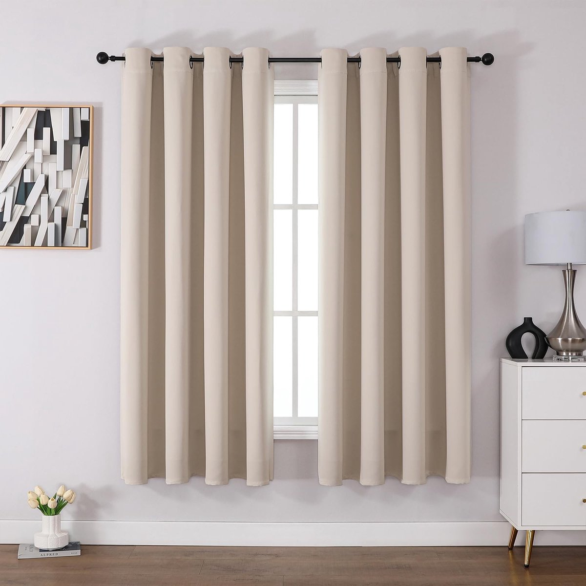 Dailygoods- Ooggordijnen Thermisch Geïsoleerd - Verduisteringsgordijnen - Set van 2 - H175 x B140cm - 100% Polyester - Kreukvrij