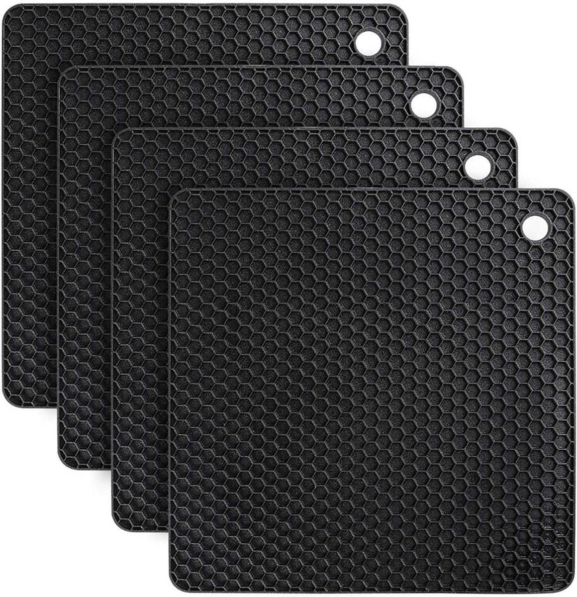 Pannenonderzetters Multifunctioneel Hittebestendig Pannenlappen Vaatwasmachinebestendig Antislip Honingraatpatroon, Antislip en Hittebestendig Tot 250 °C
