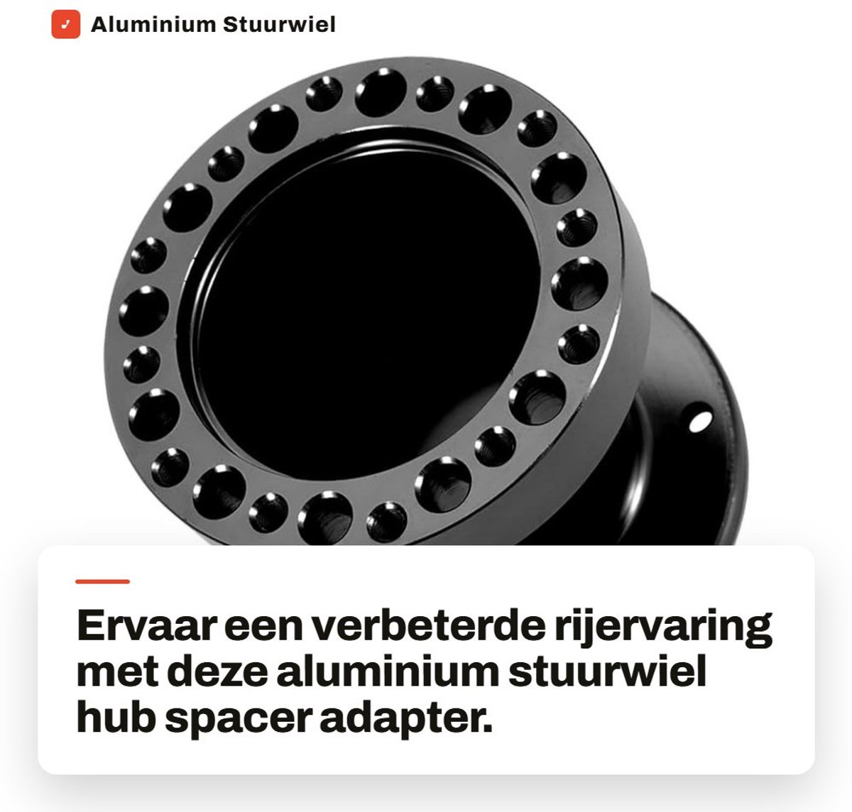Dailygoods - Aluminium Stuurwiel Hub Spacer Adapter - Verbeterde Rijpositie - Zwart - Verhoogt Comfort - Geschikt voor Auto's - 3 Inch