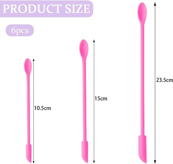 Spatelset met gezichtscremelepels, potschraper, herbruikbaar schoonheidsgereedschap voor make-up, smalle flesroerder en cosmetica keuken — afbeelding 5
