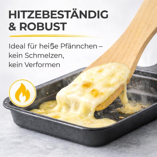 10x Raclette schraper - hout - spatel & schuiver als racletteschraper/racletteschuiver - accessoires — afbeelding 2
