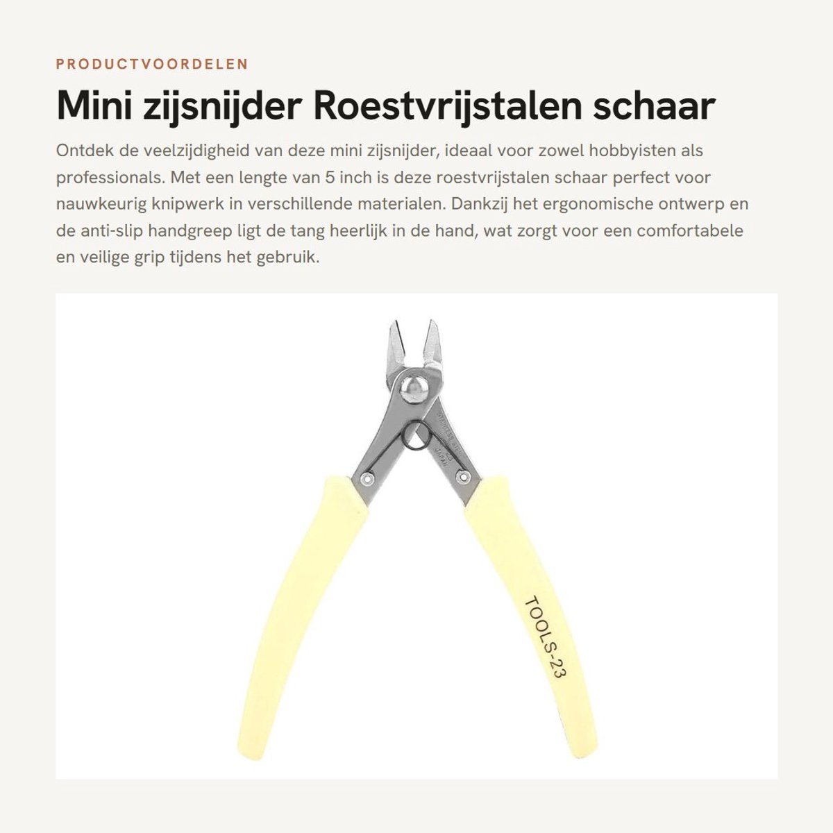 Dailygoods- Zijsnijder 5 Inch - Roestvrij Staal - Antislip Handgreep - Professioneel Ontwerp - Lichtgewicht - Corrosiebestendig - Kniptang