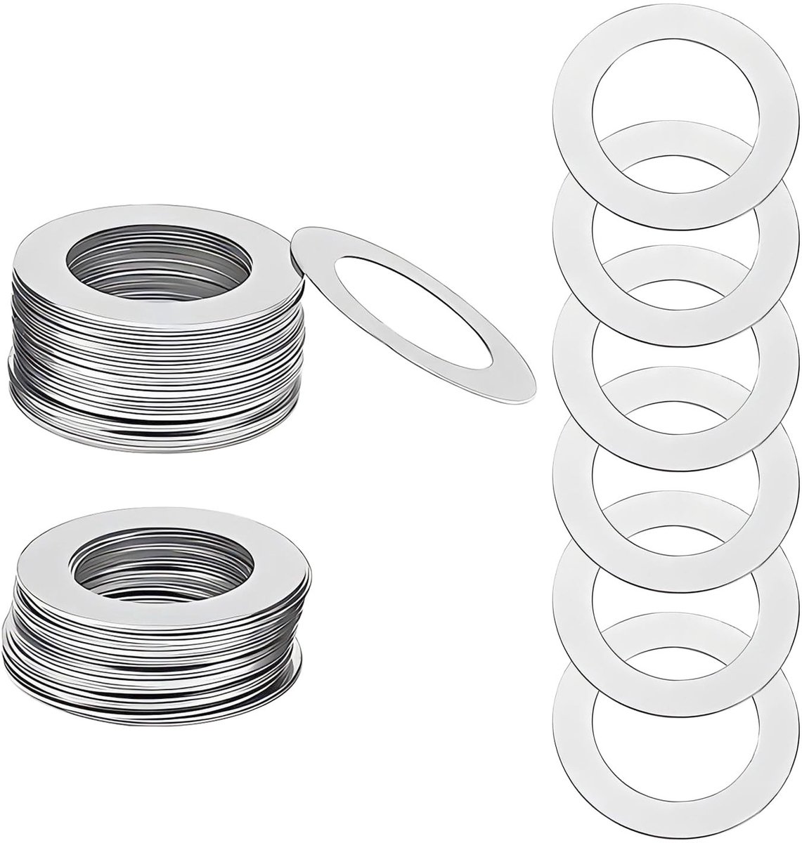 Dailygoods- Sluitringen 50 Stuks - Platte Borgringen - M10 x 14 x 0.3 mm - Roestvrij Stalen Sluitringen - Voor Schroeven en Moeren - Verhoogt Stabiliteit - Onderleggers
