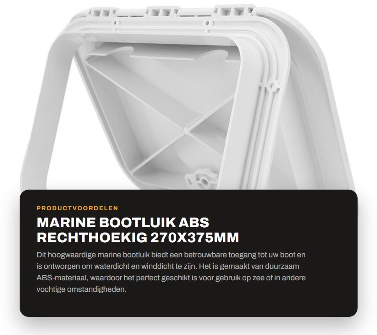 Dailygoods- Bootluik ABS - Deksels voor Marine Yacht - Regendicht - Winddicht - Rechthoek 11 x 15 inch - Afmetingen 270 x 375 mm - Deksel