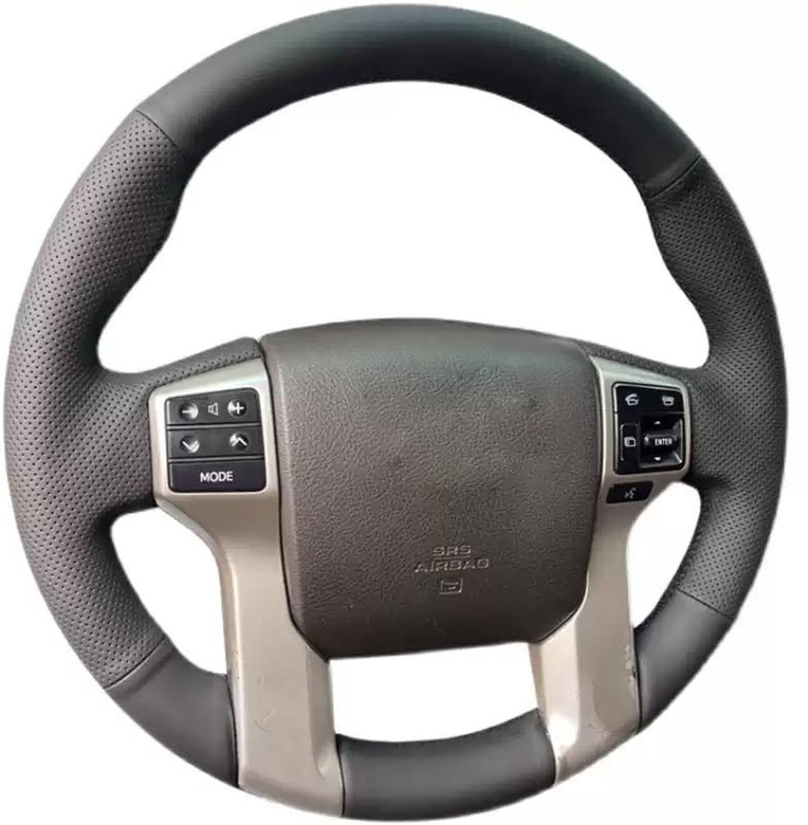 Dailygoods- Stuurhoes Zwart Leer - Geperforeerd - Slipweerstand - Voor Toyota Tacoma/Tundra/4Runner - Duurzaam Kunstleer - Ademend vermogen - Stuurwielhoes