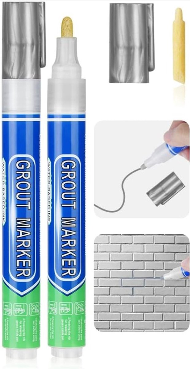 Voegenstift Zilvergrijs – Voegenmarker – Voegenpen – Voegverf Pen – Voegstift – Voegen Kleuren en Opfrissen – Tegelvoegen Reinigen – Voegkleuring – Tegelvoeg Marker – Badkamer, Keuken en Toilet